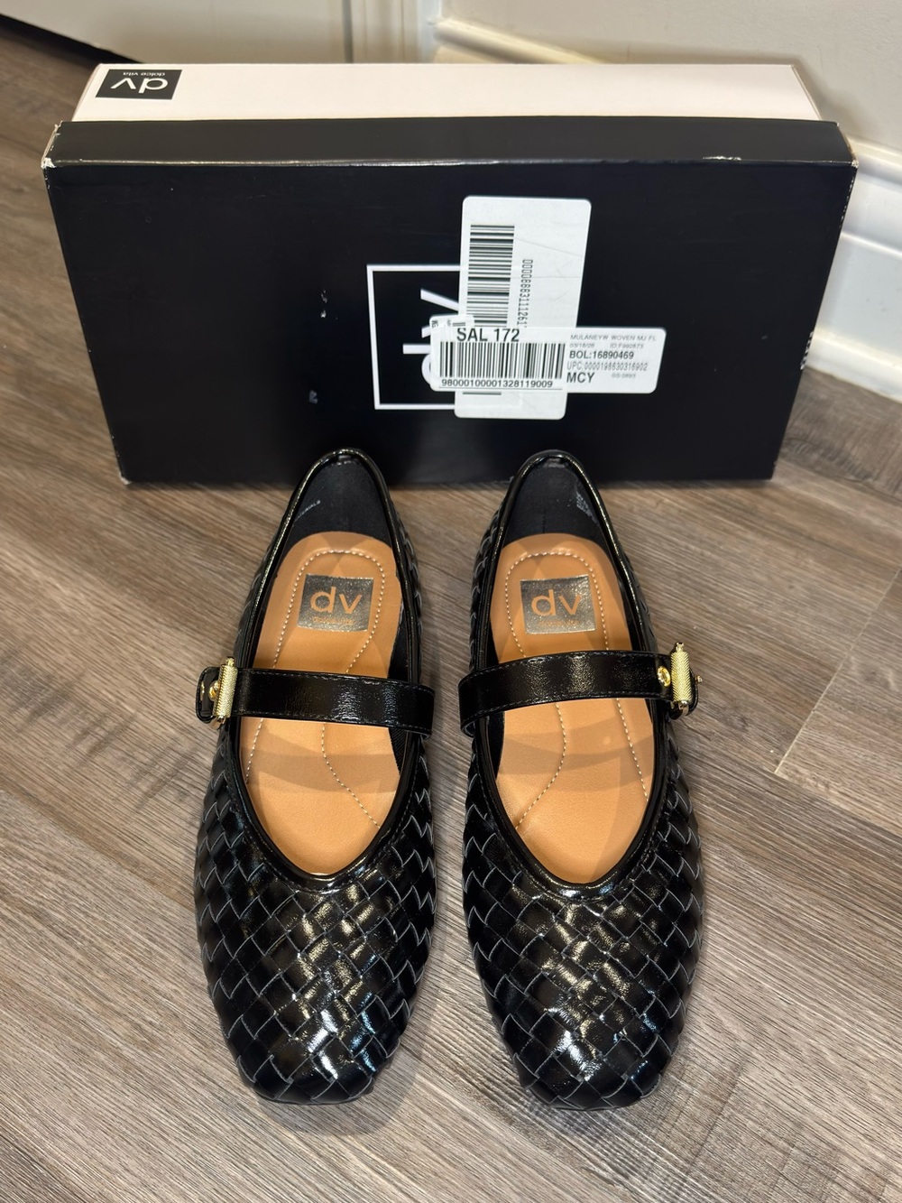 Dolce Vita DV Mulaney Black Woven Buckle Flats